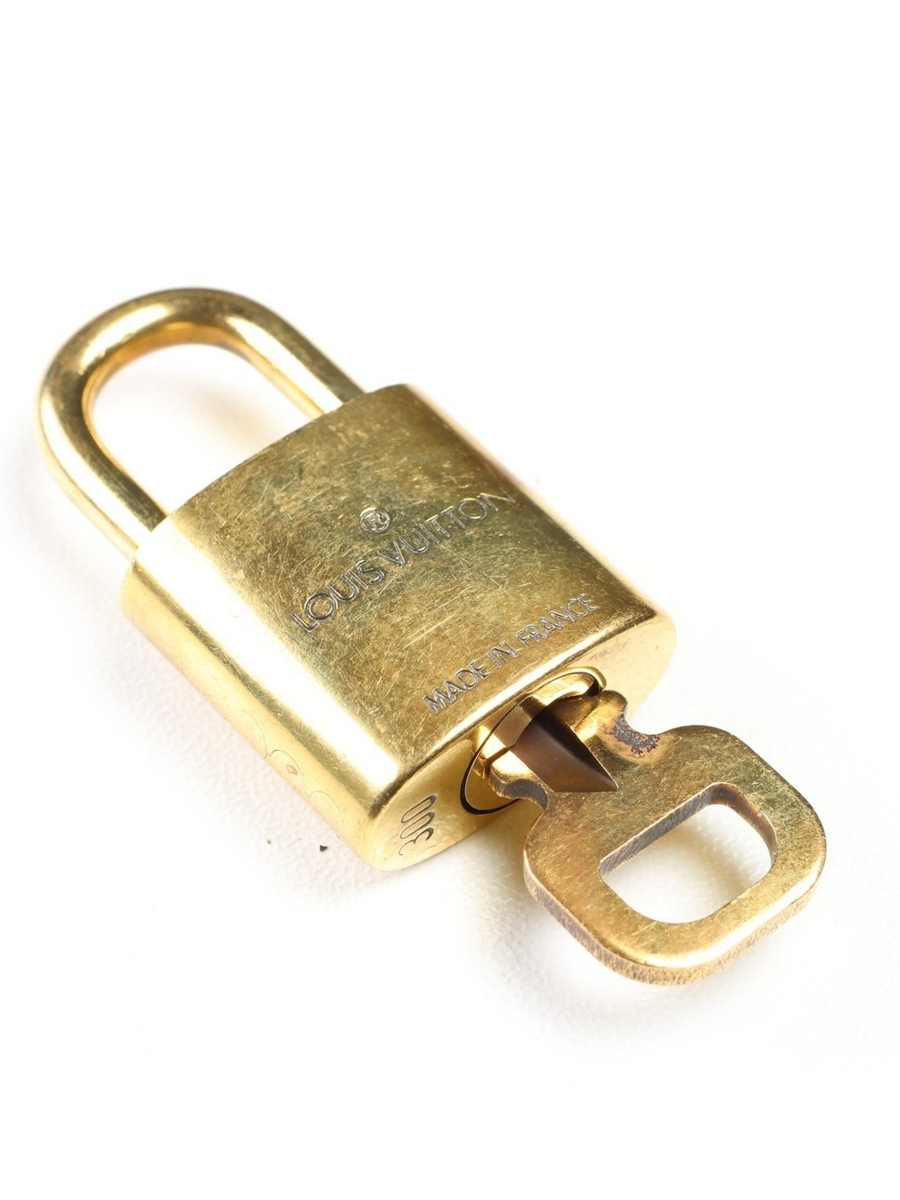 Authentic Vintage Louis Vuitton Solid Brass Padlock 300 w/ Key + COA Pre-2009